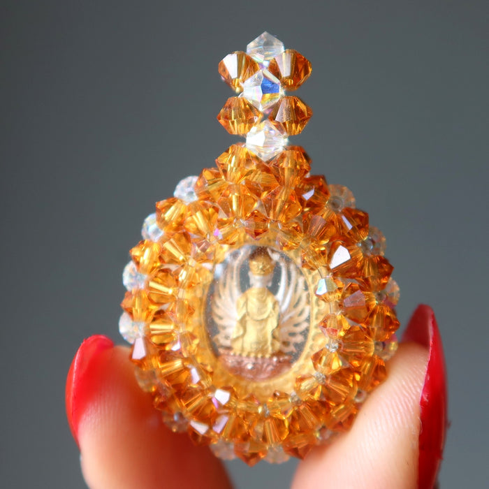 gold kwan yin pendant