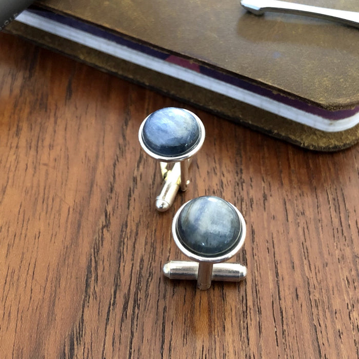 kyanite silver cufflinks