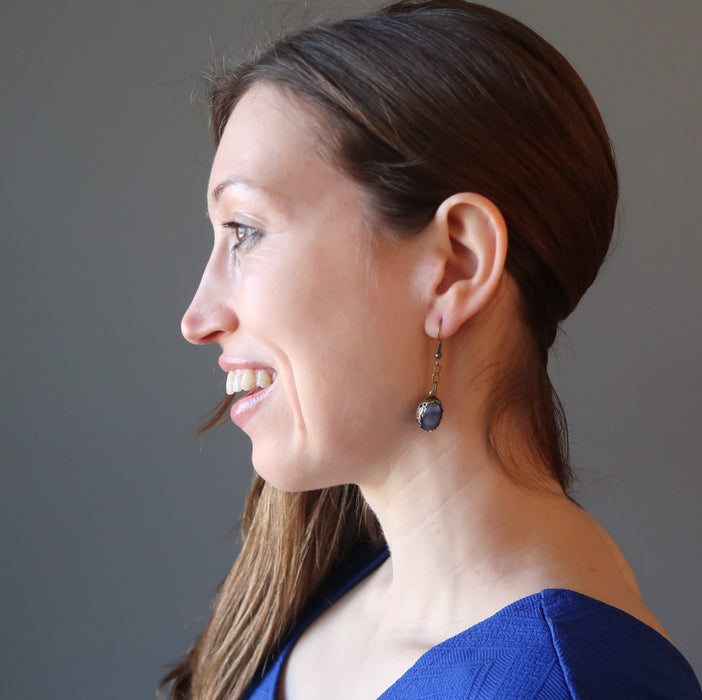 blue kyanite dangle earrings
