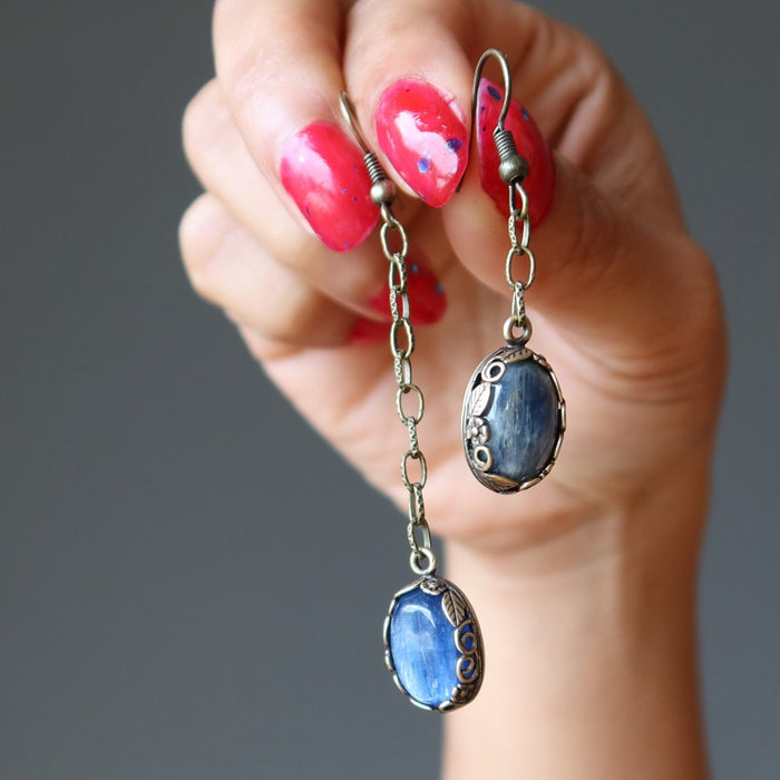 blue kyanite dangle earrings