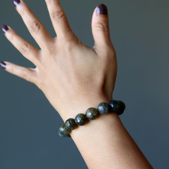 faceted labradoritre bracelet