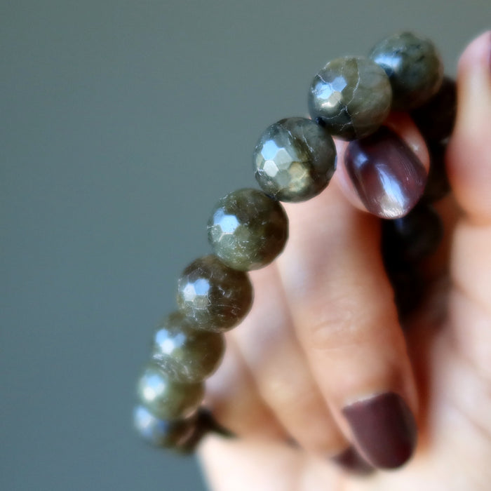 faceted labradoritre bracelet