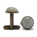 gray labradorite circles in antique bronze cufflinks