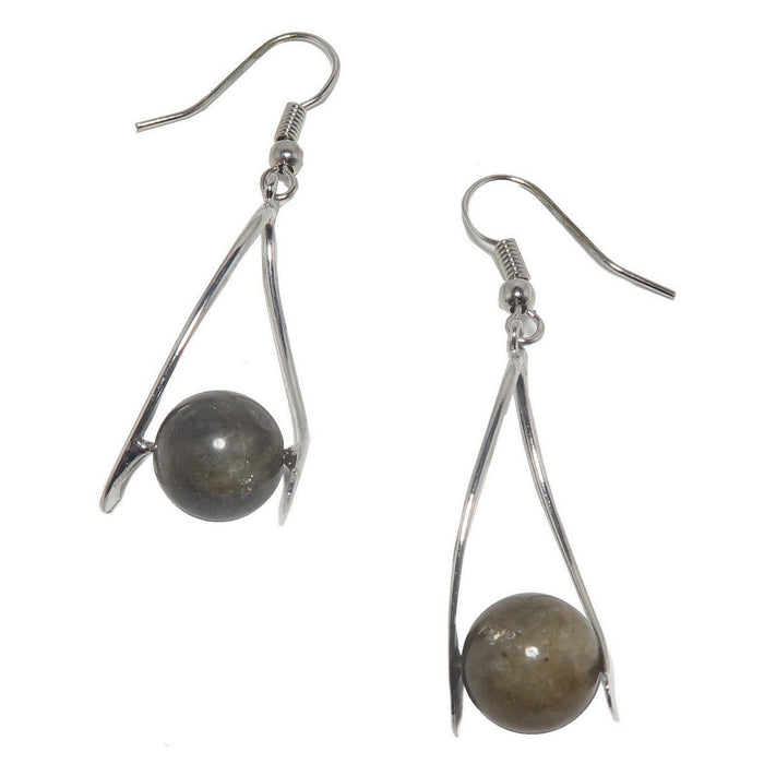 Labradorite Earrings Swing of Faith Full Moon Gems