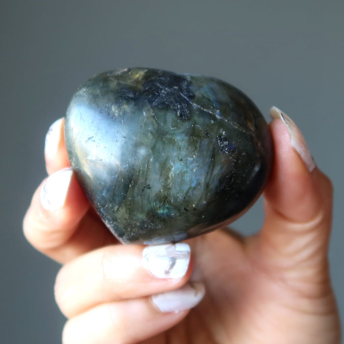 labradorite heart