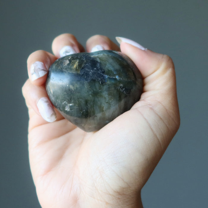 labradorite heart
