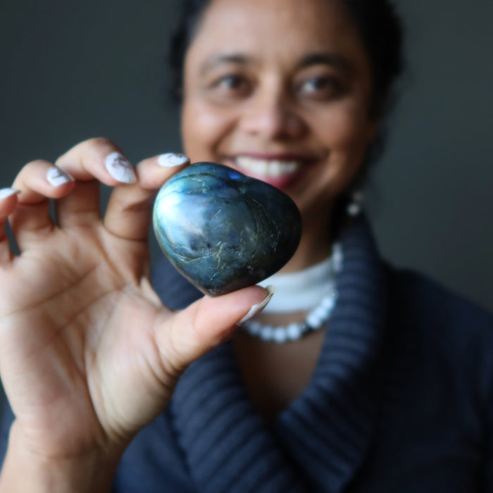 labradorite heart