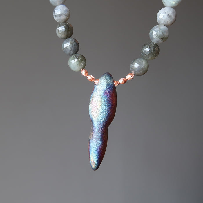 back of labradorite goddess necklace