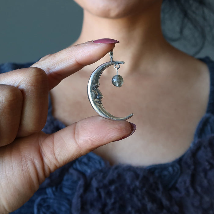 labradorite new moon pendant