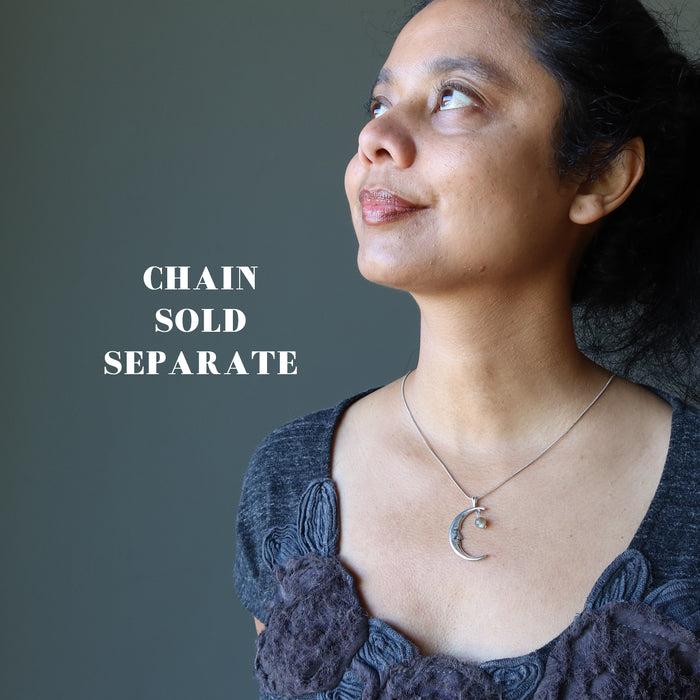 labradorite new moon pendant