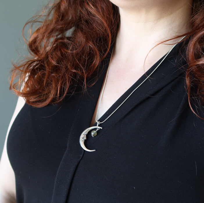 labradorite new moon pendant