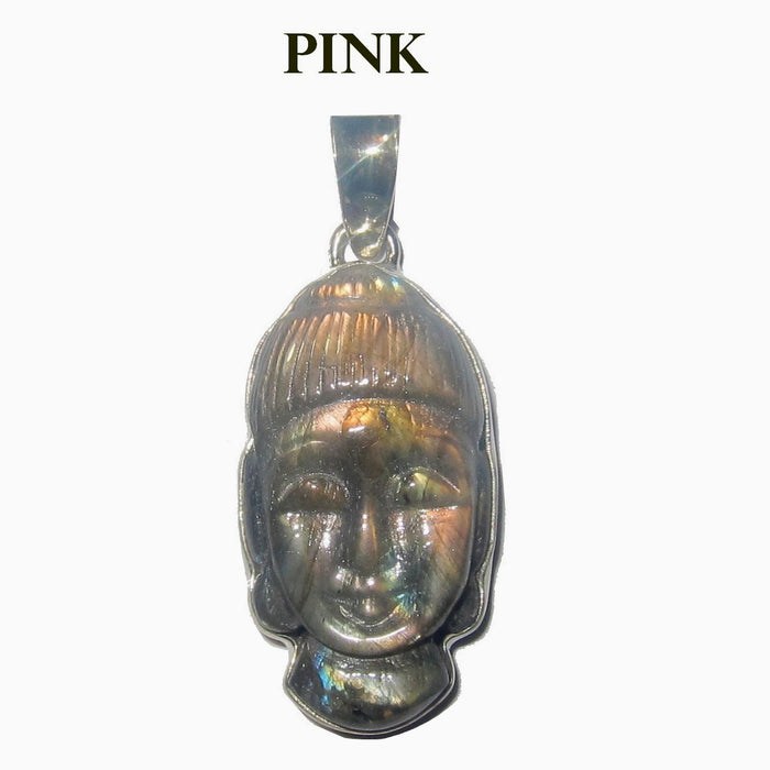 Labradorite Pendant Rainbow Buddha Sterling Silver
