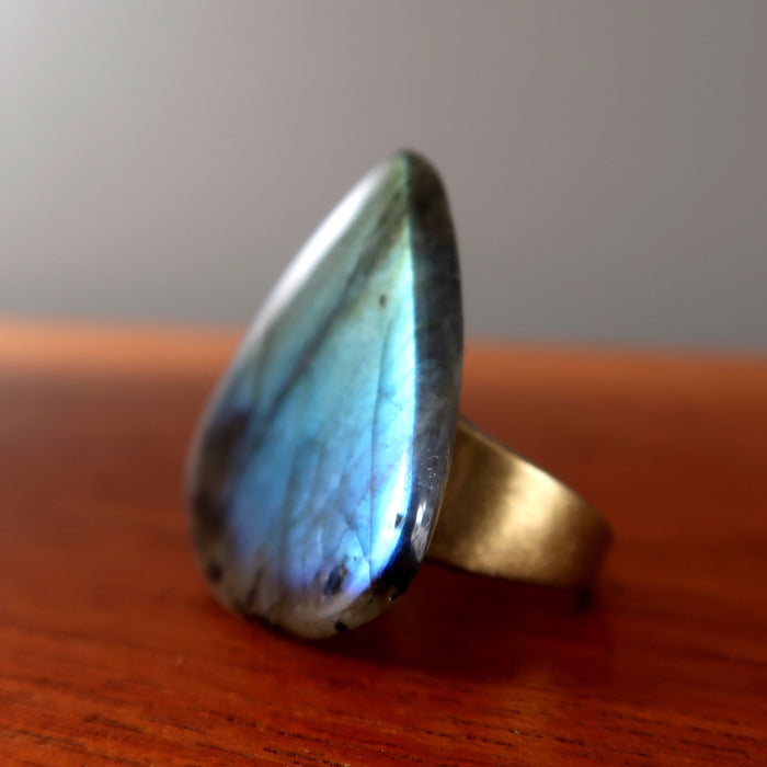 labradorite cocktail ring