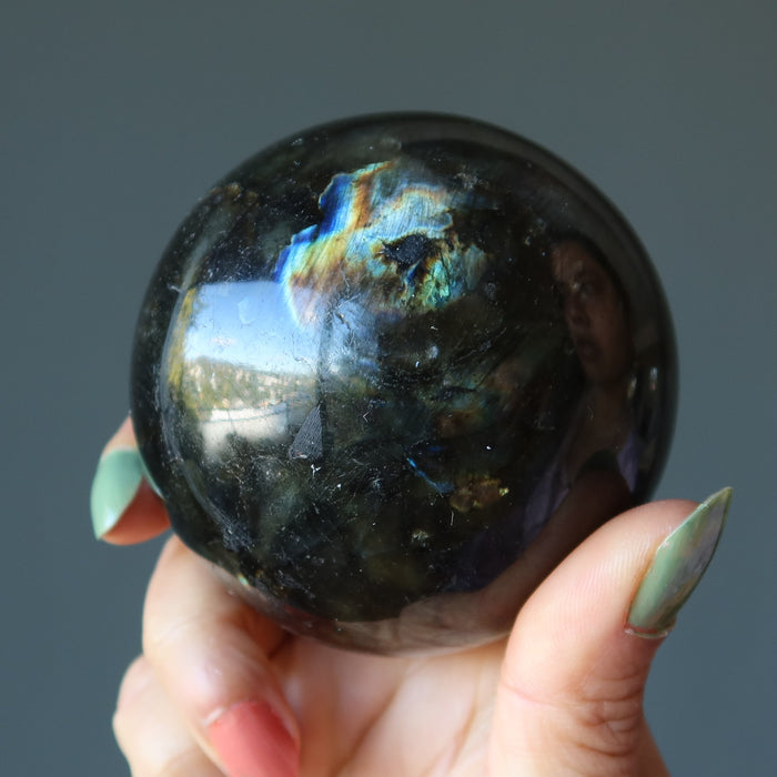 dark labradorite ball