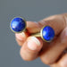 lapis antique bronze cufflinks