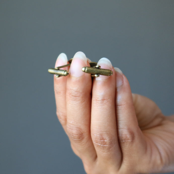 back of lapis antique bronze cufflinks