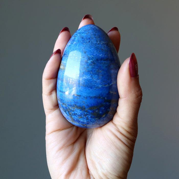 Lapis Egg Bright Blue Sky High Spiritual Healing Crystal Lazuli