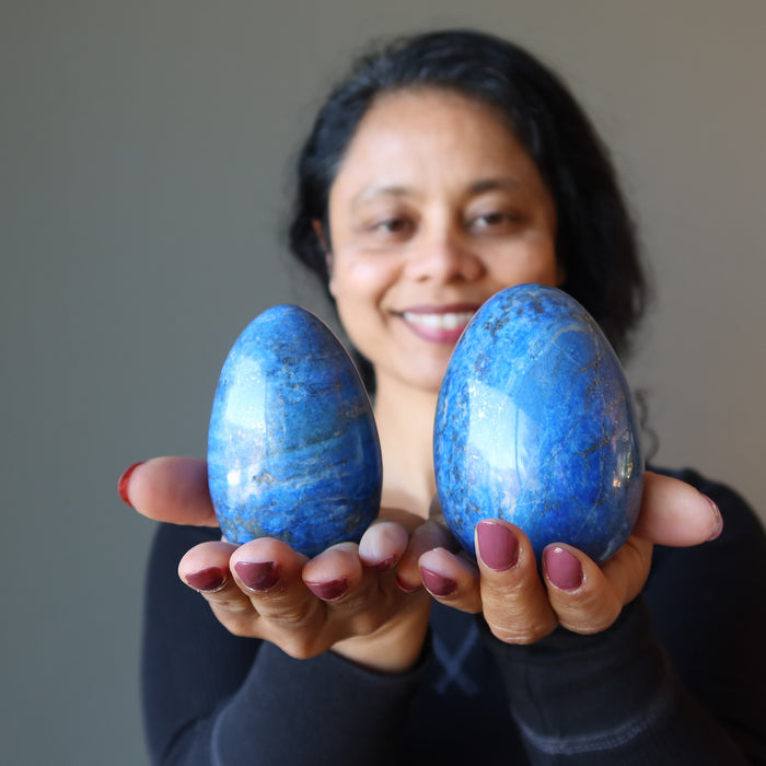 Lapis Egg Bright Blue Sky High Spiritual Healing Crystal Lazuli