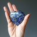 Denim Lapis heart in hand