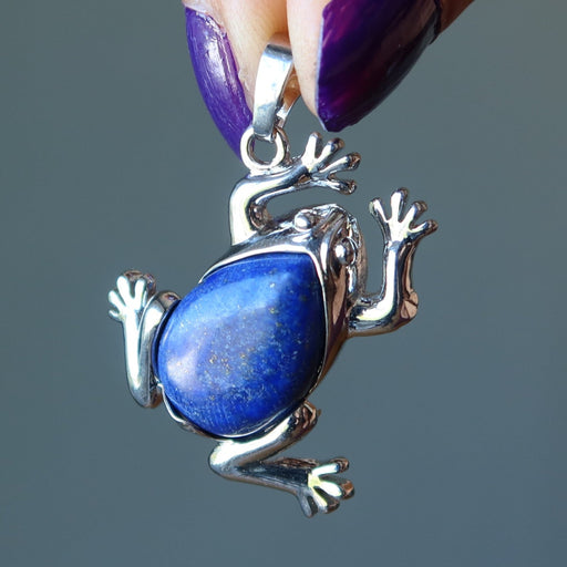 lapis frog pendant