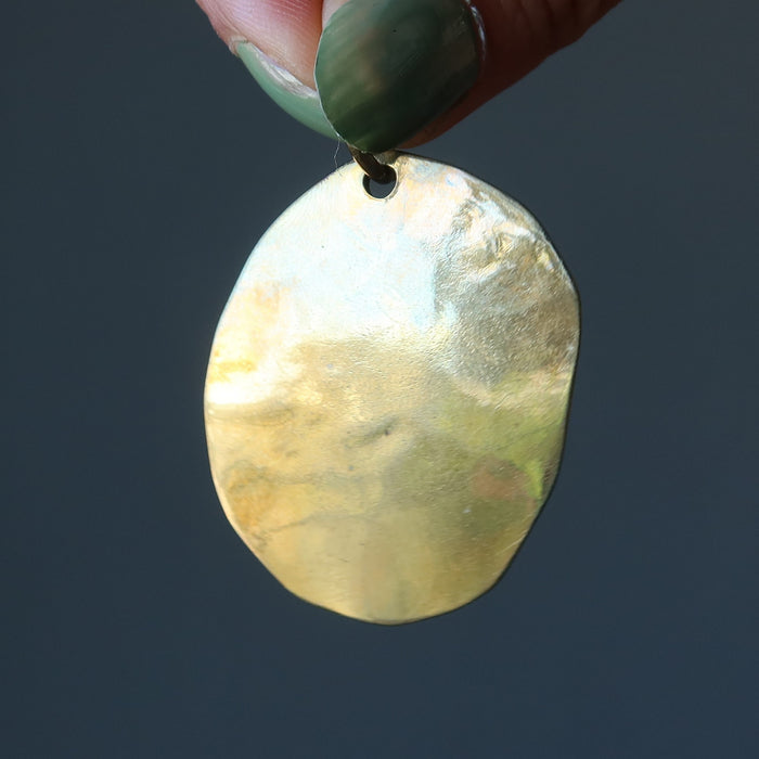 Lapis Pendant Blue Gem of Tibet Artisan Brass