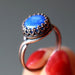lapis round antique copper ring
