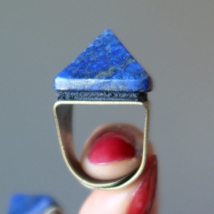 lapis pyramid ring