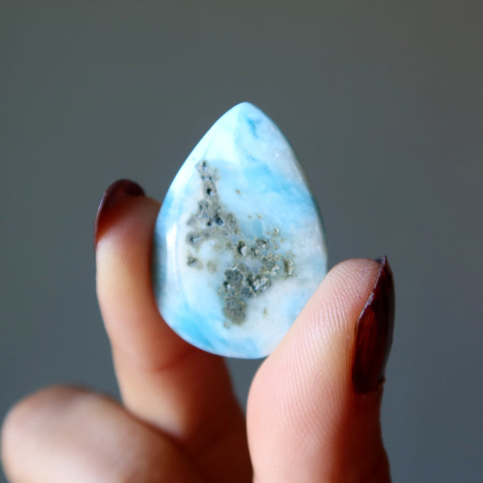 Larimar Grid Crystal Blue Drop Spiritual Layout Gem