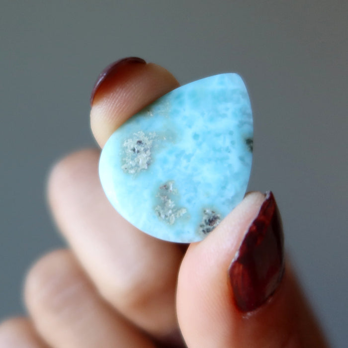 Larimar Grid Crystal Blue Drop Spiritual Layout Gem