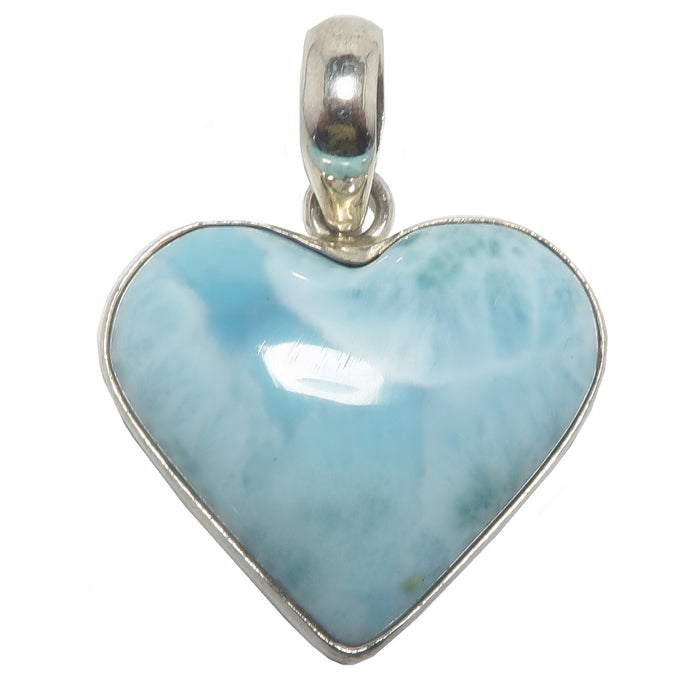 Larimar Pendant Heart Love is Lovely Blue Gem Sterling Silver