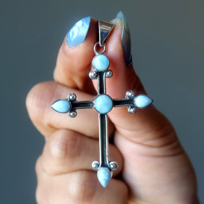 larimar cross pendant