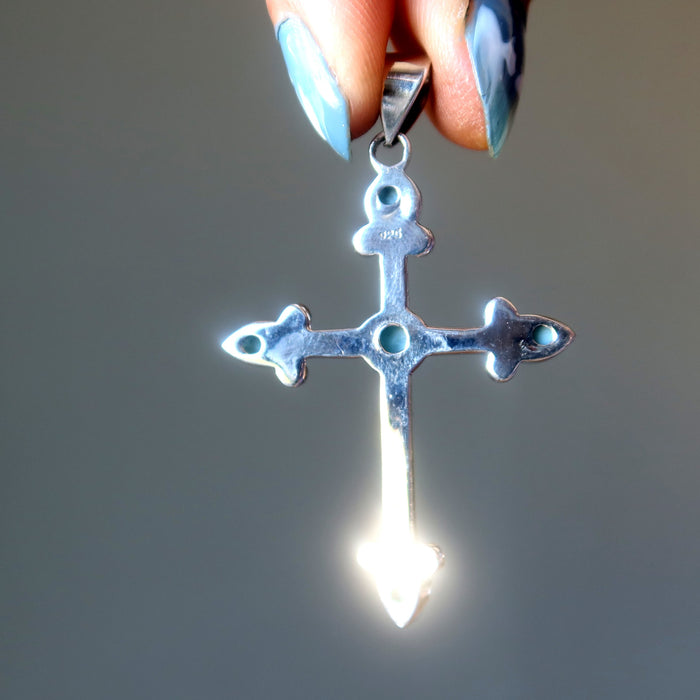 larimar cross pendant