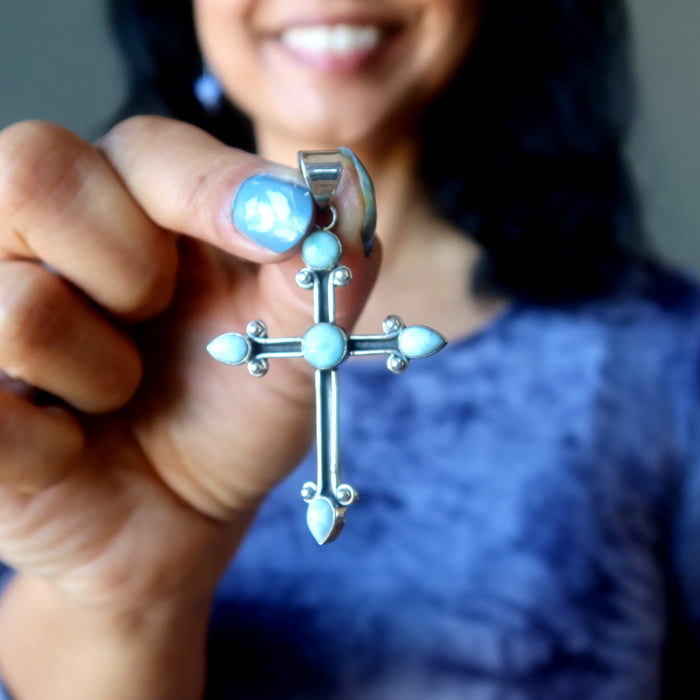 larimar cross pendant