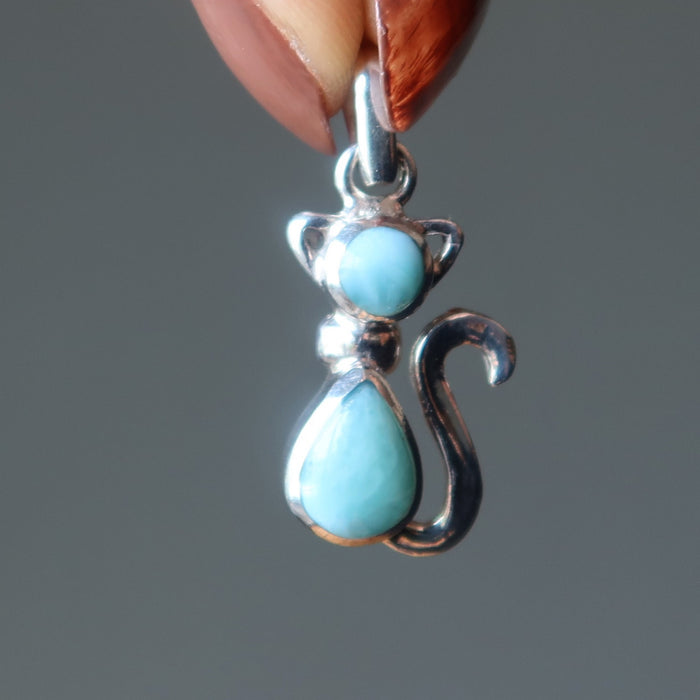 larimar cat pendant