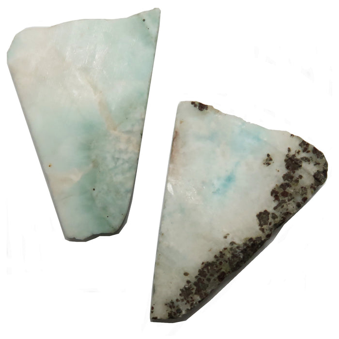 Larimar Charger Pair Sky Blue Healing Gem Slices