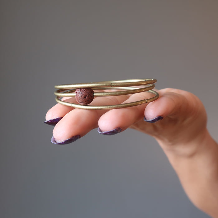 Lava Bracelet Red Magma Earth Core Memory Wire Coil