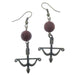 red lava bow and arrow archery dangle earrings