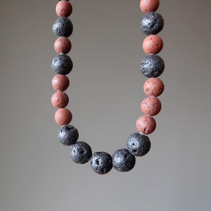 black and red lava necklace