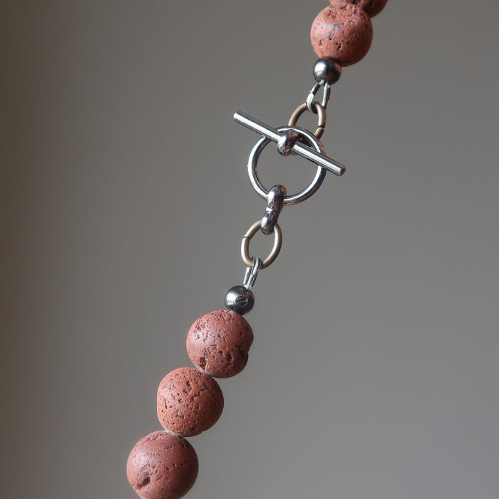 black and red lava necklace