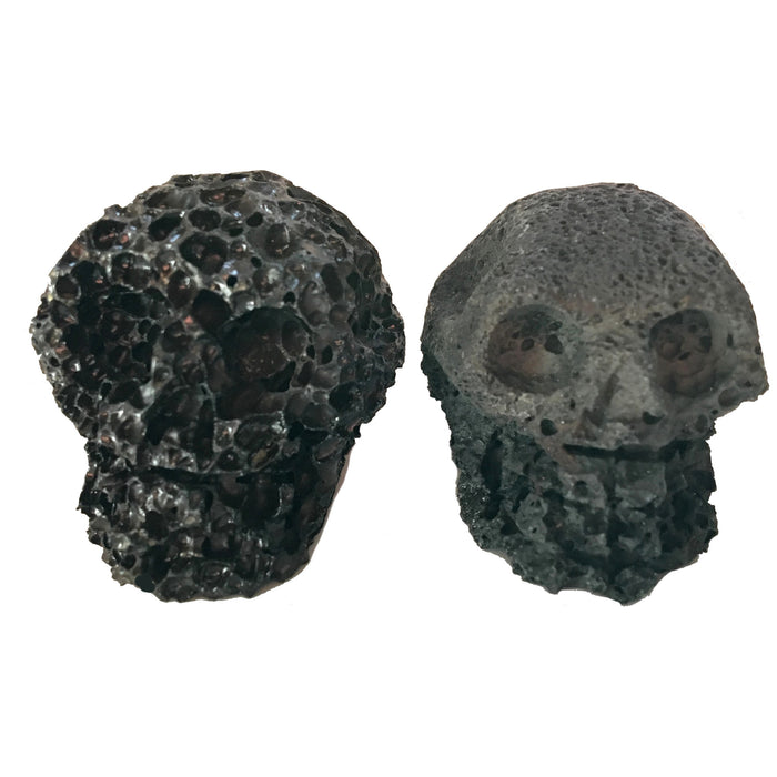 black lava skulls