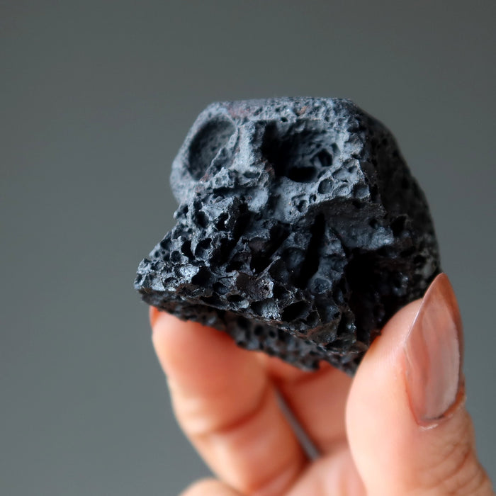 black lava skull