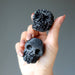 black lava skulls