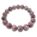 light purple lepidolite round beaded stretch bracelet