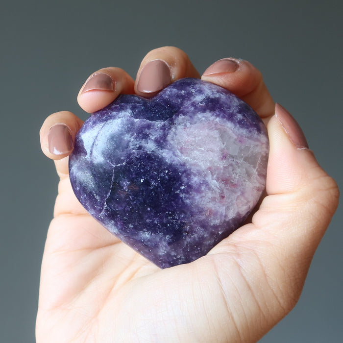 lepidolite heart
