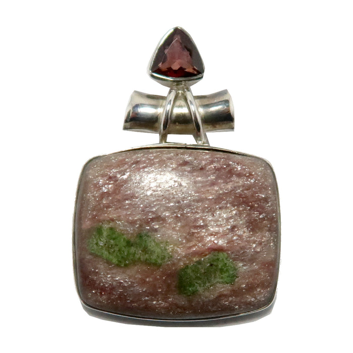 Lepidolite Pendant Miracle Mix Green Tourmaline Garnet Gems