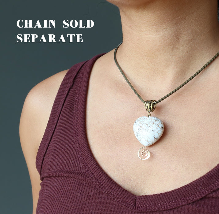 magnesite heart pendant on chain