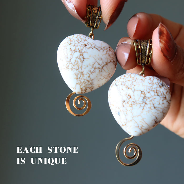 magnesite heart pendants