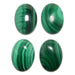 4 malachite oval cabochons