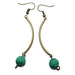 carved malachite dangle earrings