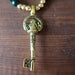 gold ganesh skeleton key malachite necklace